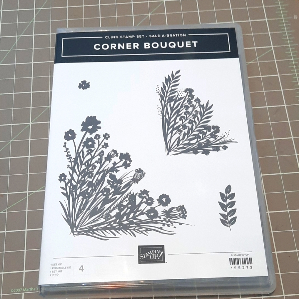 Corner Bouquet cling rubber stamp set